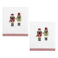 Avanti Linens  Hand Towels, Soft & Absorbent Cotton Velour, Holiday Bathroom Essentials, Set of 2 (Peppermint Nutcracker)