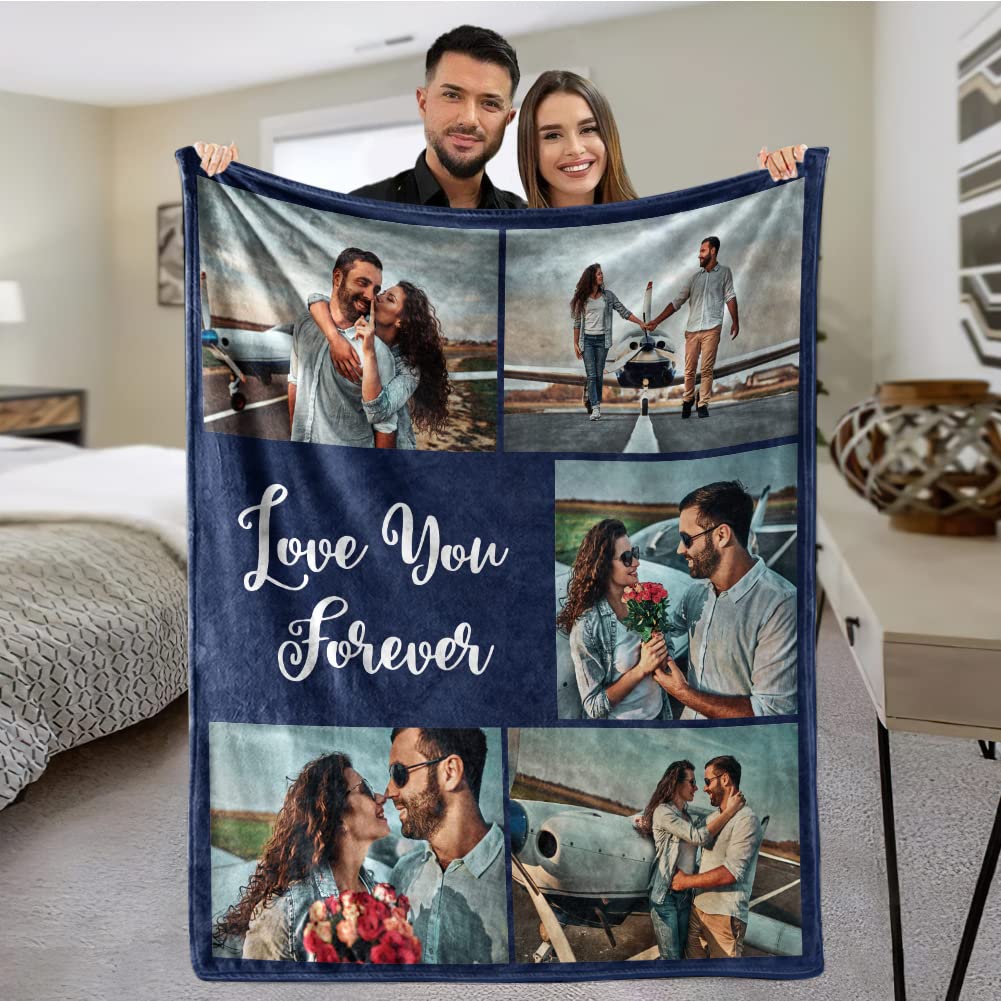 Custom Blankets With Photos Boyfriend Gifts Personalized Couples Gifts Customized Picture Blanket I Love You Birthday Gifts For