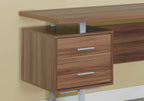 Monarch Specialties Walnut Hollow-Core/Silver Metal Office Desk, 60-Inch