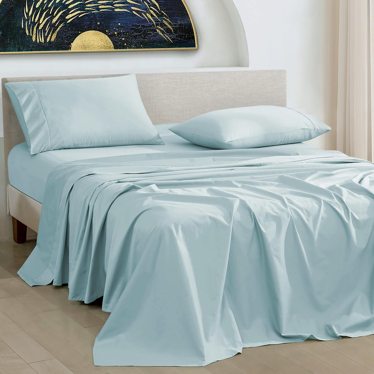 URBANHUT 1000 Thread Count Full Sheet Set Egyptian Cotton, Long Staple Soft & Breathable, 4 Pc Bed Sheet Sets, Luxury Hotel Sate