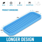 Zulay (9X3.5) Silicone Sponge Holder For Kitchen Sink - Flexible Multipurpose Kitchen Soap Tray Sponge Holder - Sink Organizer Tray For Kitchen, Bathroom, Makeup, Trinkets & More (Blue)
