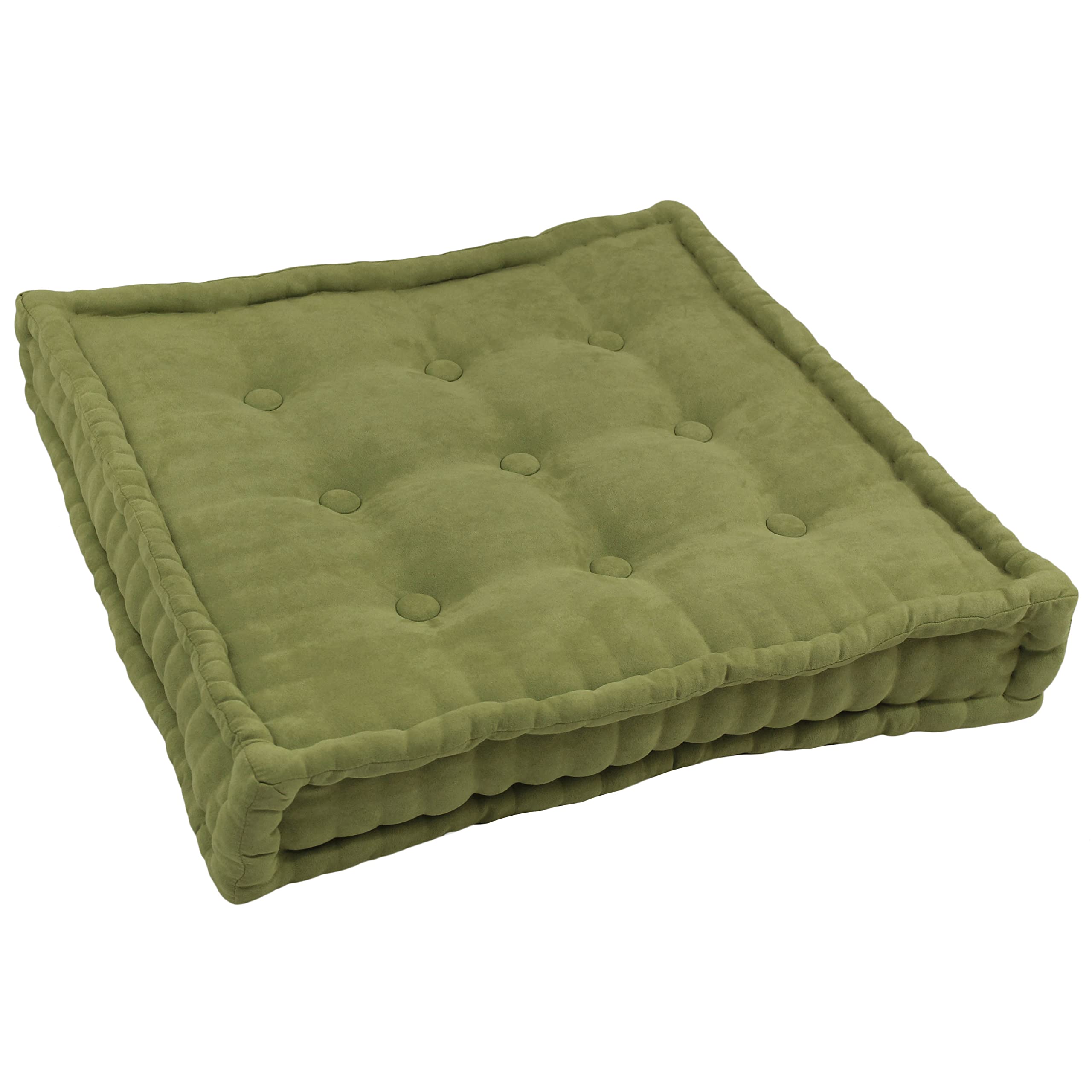 Blazing Needles Button-Tufted Microsuede Square Floor Pillow
