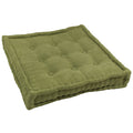 Blazing Needles Button-Tufted Microsuede Square Floor Pillow, 25", Sage