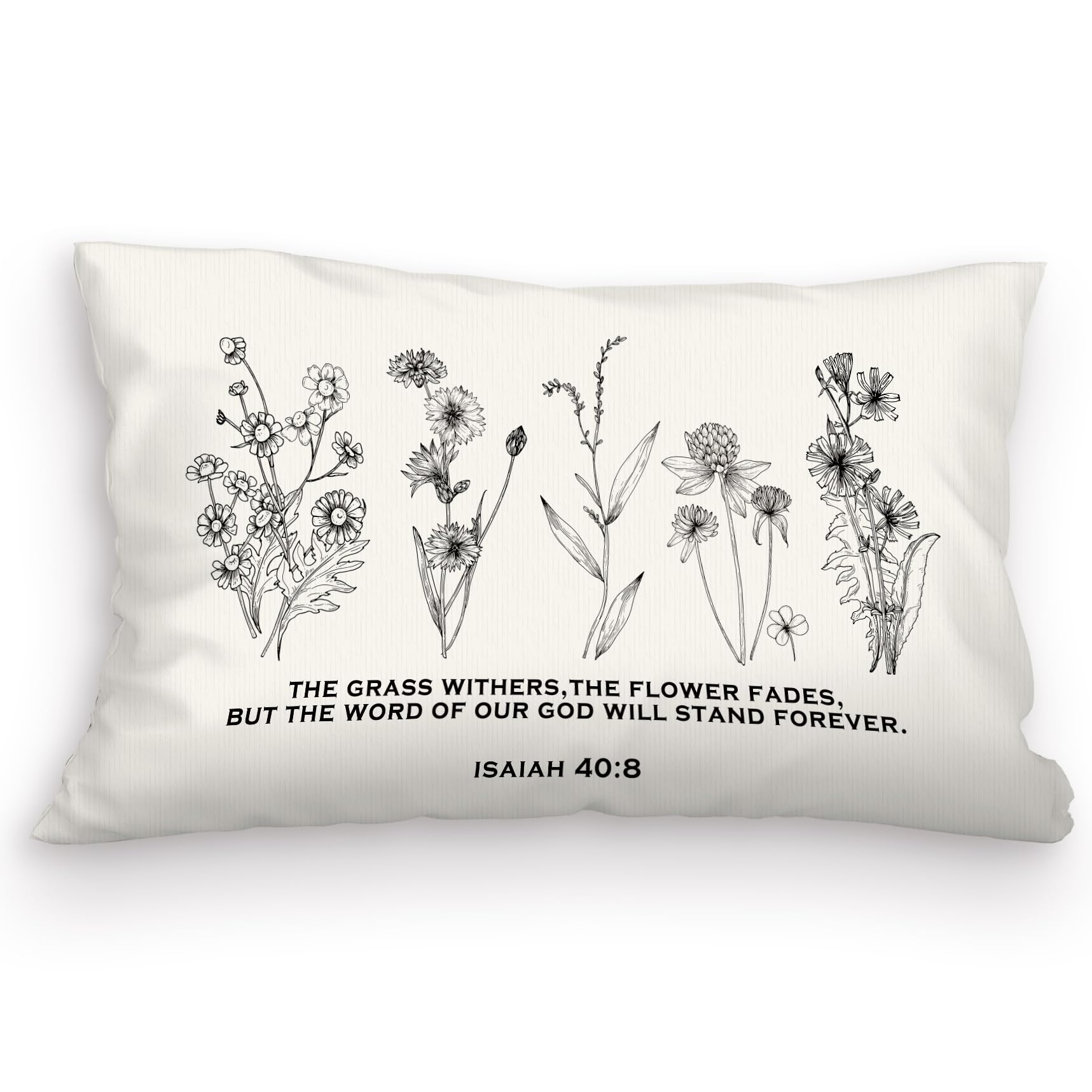 Kdqua Christian Bible Verse Pillow Covers 12X20, Inspirational Christian Scripture Gifts Decoration Throw Pillow Cover, For Home