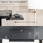 Vivo Small Keyboard Tray, Under Desk Pull Out With Extra Sturdy C Clamp Mount System, 20 Inches (26 Inches Including The Clamps)