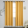 Ygo Room Darkening Curtain Panels For Bedroom Easy Care Thermal Insulated Grommet Blackout Draperies Drapes Set Of 2 Panels 52 B