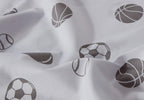 Chezmoi Collection 3-Piece Kids/Teens Sports Sheet Set - Soft Microfiber White Gray Baseball Basketball Football Soccer, Twin Xl
