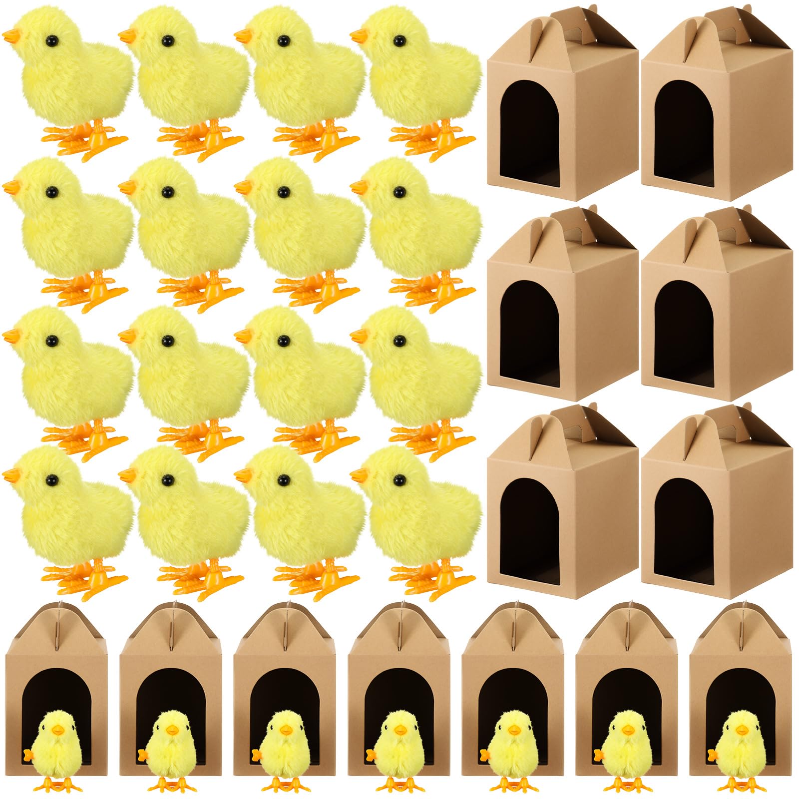 LaRandom 20 Set Adopt a Pet Party Favors Includes Easter Mini Stuffed Animals Kraft Paper Box for Adopt a Pet Theme Birthday Par