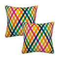Ahahm Rainbow Buffalo Check Plaid Throw Pillow Cover Farmhouse Decorative Throw Pillow Case Indoor Outdoor Cushion Cover Pillowc