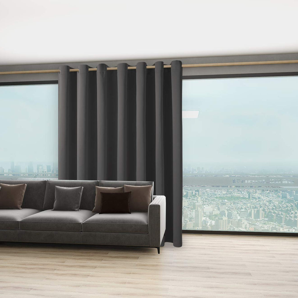 Bonzer Extra Wide Room Divider Curtain Total Privacy Wall Grommet Top Thermal Insulated Blackout Curtains For Slide Window, 96L