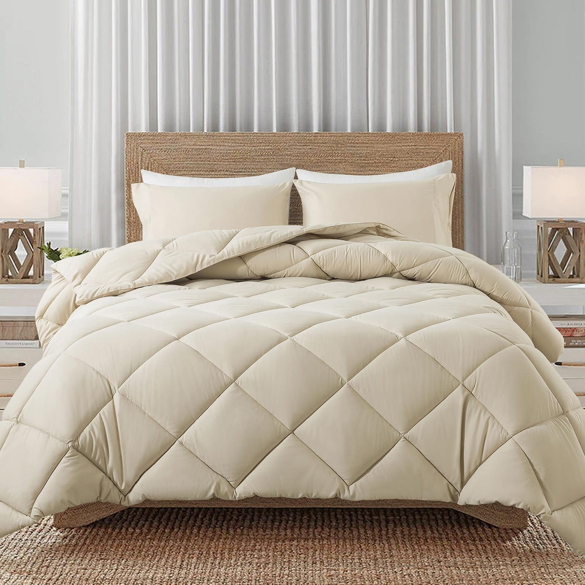 Decroom Lightweight Twin Comforter Set With 1 Pillow Sham - 2 Pieces Set - Quilted Down Alternative Comforter/Duvet Insert For A