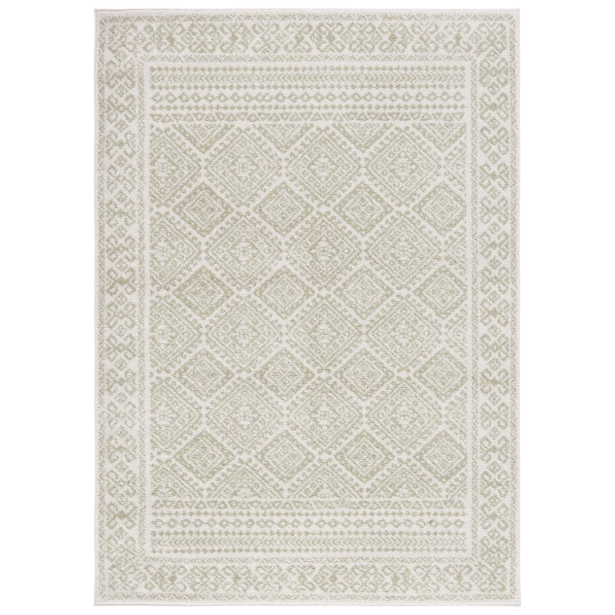 SAFAVIEH Tulum Collection Accent Rug - 3 x 5, Ivory & Sage, Moroccan Boho Distressed Design, Non-Shedding & Easy Care, Ideal f