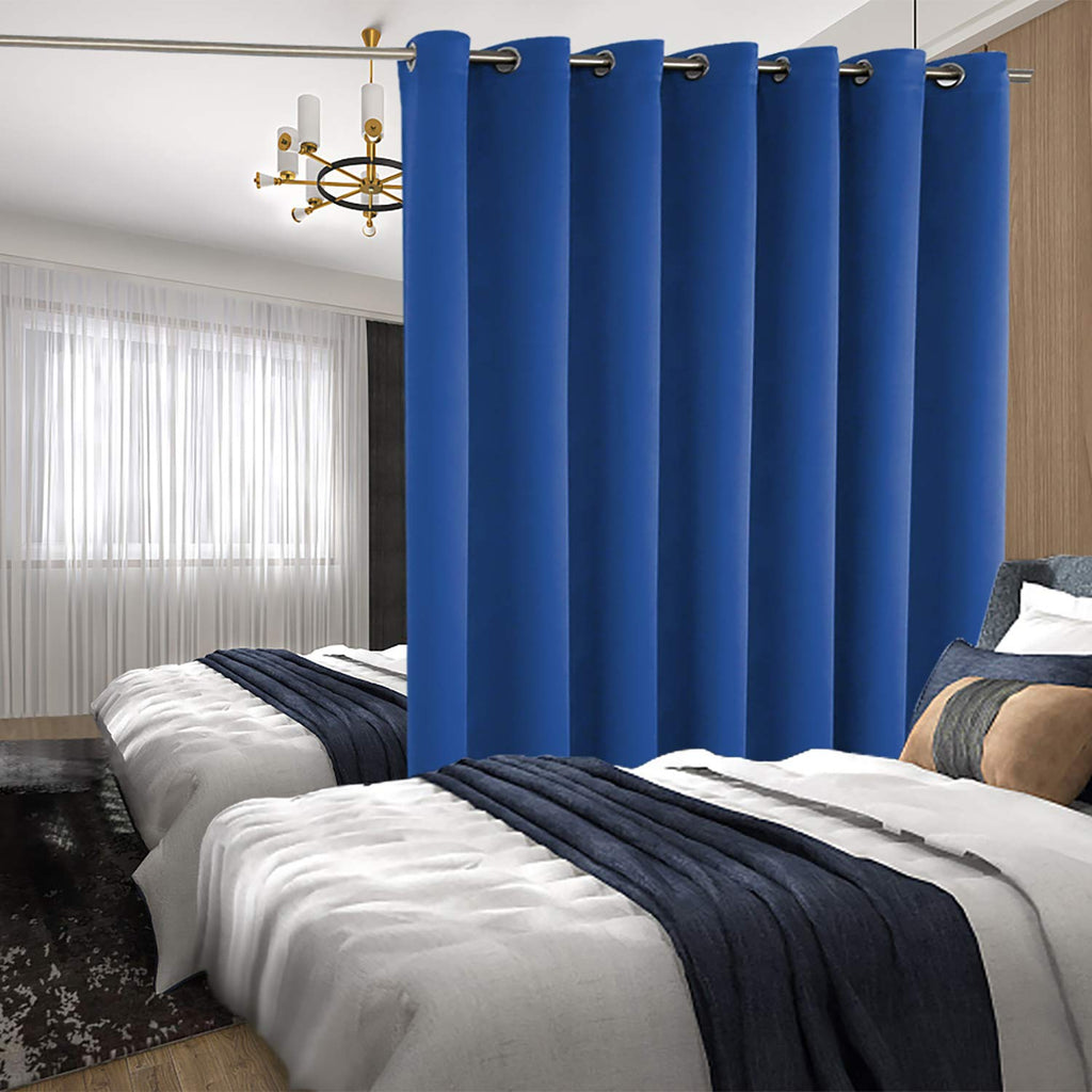 Bgment Fashion Sliding Door Curtain 100 X 96 Inches, Wide Thermal Blackout Curtains Room Darkening Room Divider Window Curtain, 1 Panel, Royal Blue, 96 Length X Wide 100