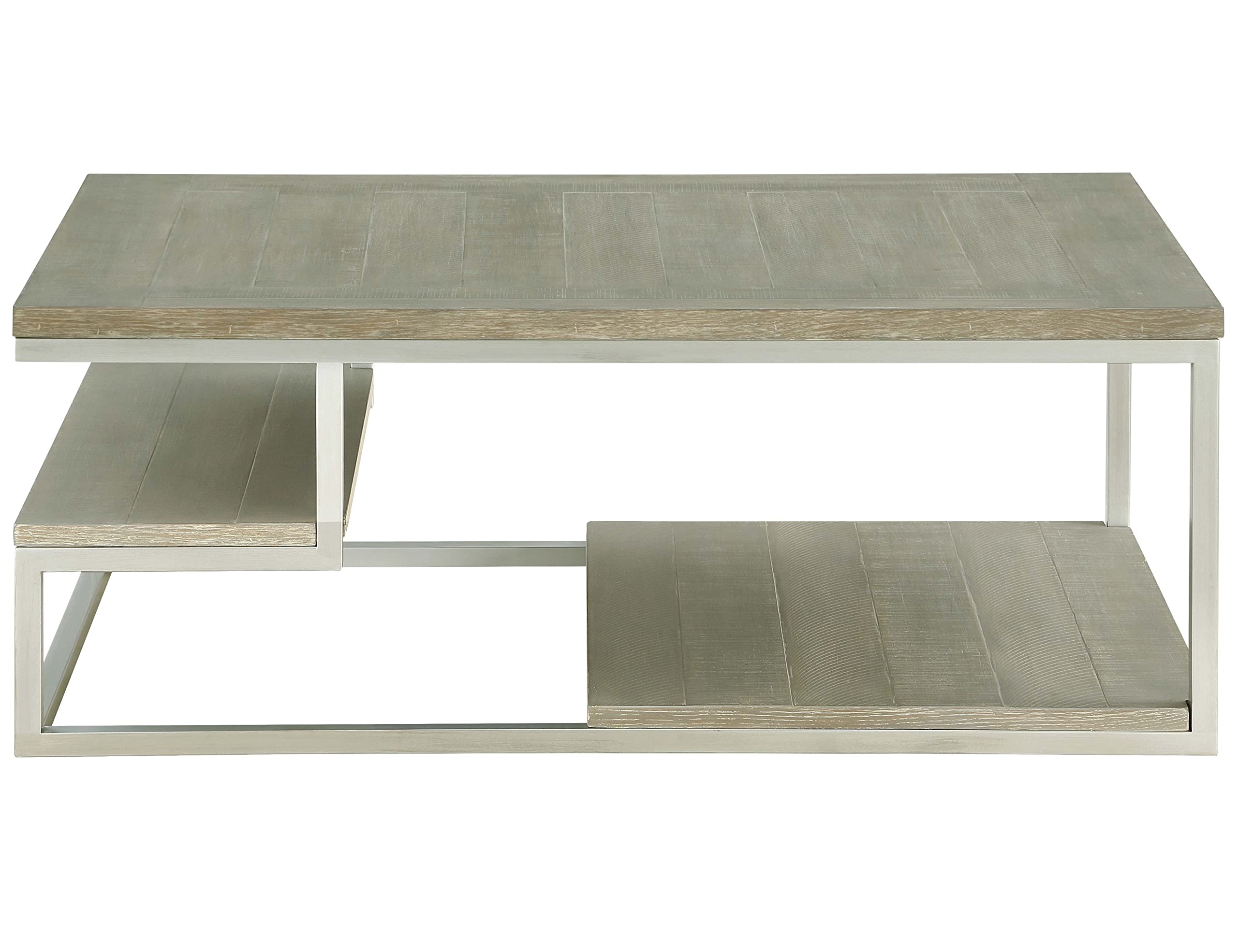 Progressive Furniture Lake Forest II Rectangular Cocktail Table in Musk Gray/Natural