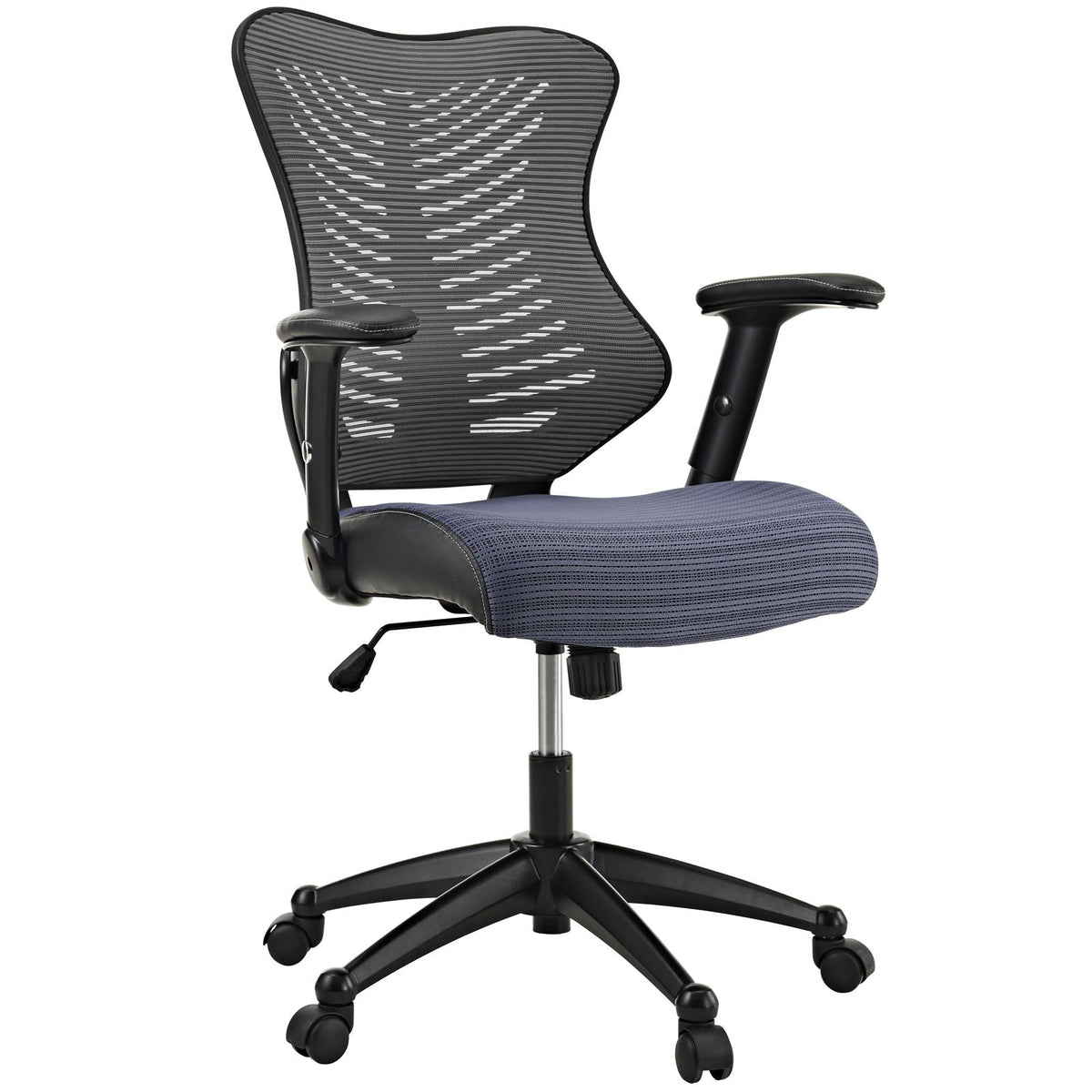 Modway Clutch Ergonomic Mesh Computer Desk Office Chair in Gray