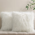 Phantoscope Pack Of 2 Faux Fur Striped Throw Decorative Pillow Cover Cushion Covers Luxury Soft Decorative Pillowcase Fuzzy Pill