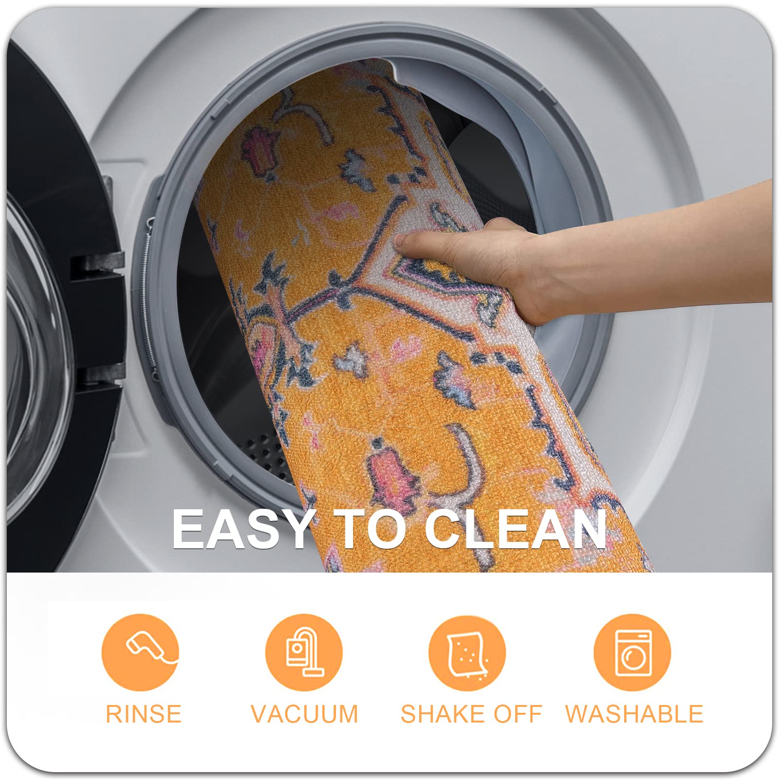Collive Washable Indoor Door Mat, Non Slip Retro Floor Mat 20'' X 32'' Doormat Quick Absorbent Entrance Rug Distressed Front Doo