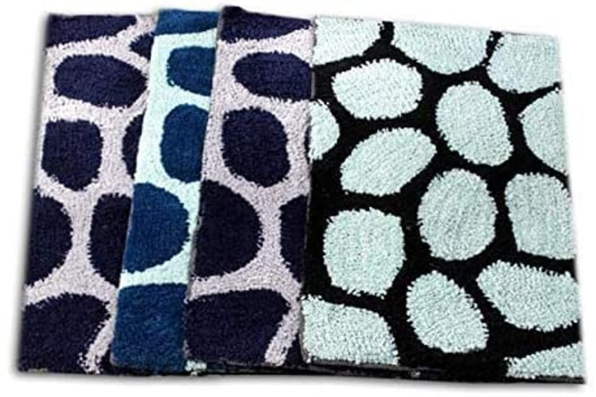 RM Handloom Cotton Anti Skid Door Mat Bath Mat for Bathroom Waterproof Wear & Tear Resistant (16 x 24, (Set of 4, Multicolor1))