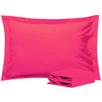 Ntbay 100% Brushed Microfiber Standard Pillow Shams Set Of 2, Super Soft And Cozy, Wrinkle, Fade, Stain Resistant 20X26 Inches Oxford Pillowcases, Magenta