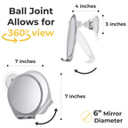Honeybull Shower Mirror Fogless For Shaving - With Suction, Razor Holder For Shower & Swivel, Small Mirror, Shower Accessories,