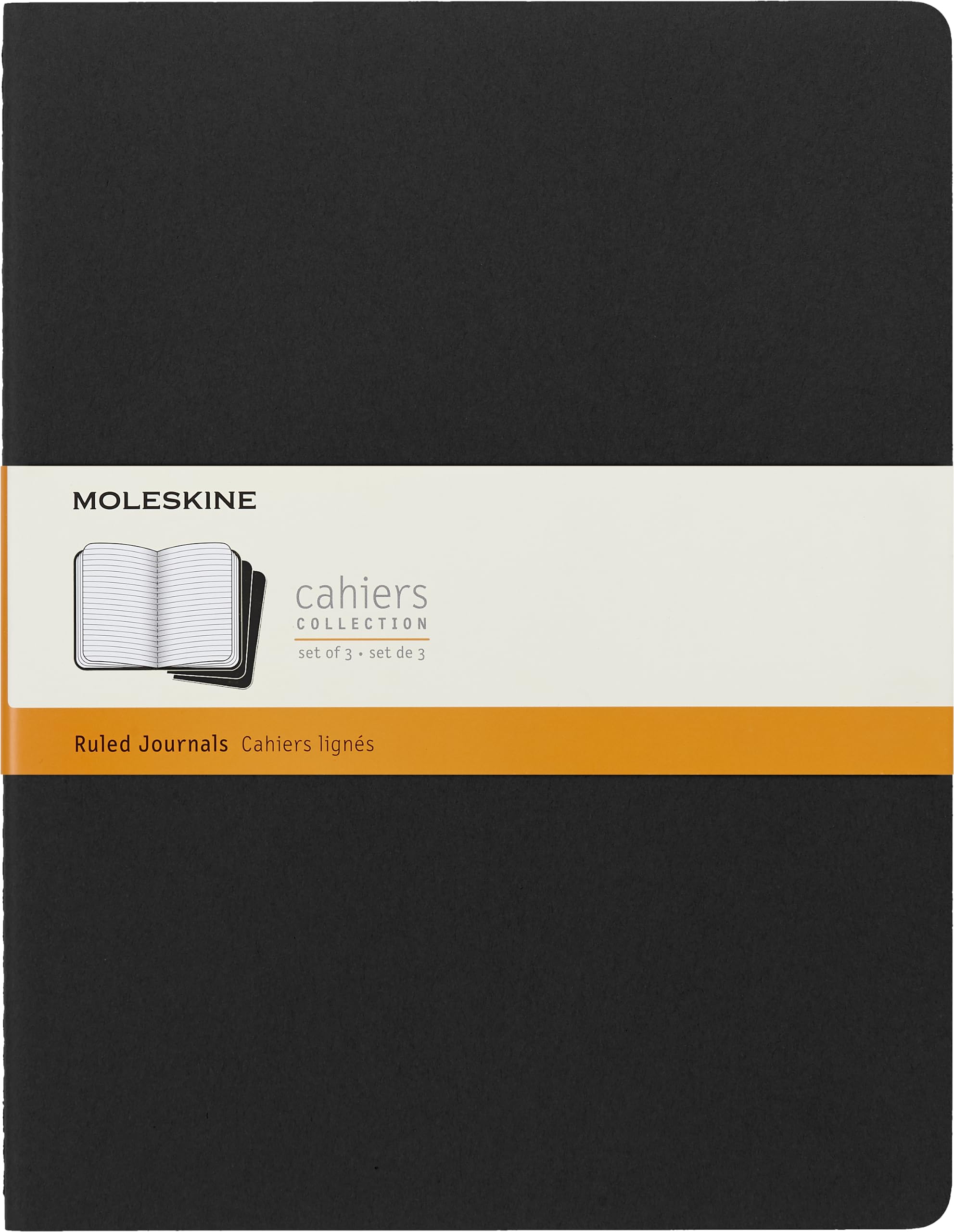 Moleskine Cahier Journal, Soft Cover, Xxl (8.5' X 11') Ruled/Lined, Black, 120 Pages (Set Of 3)