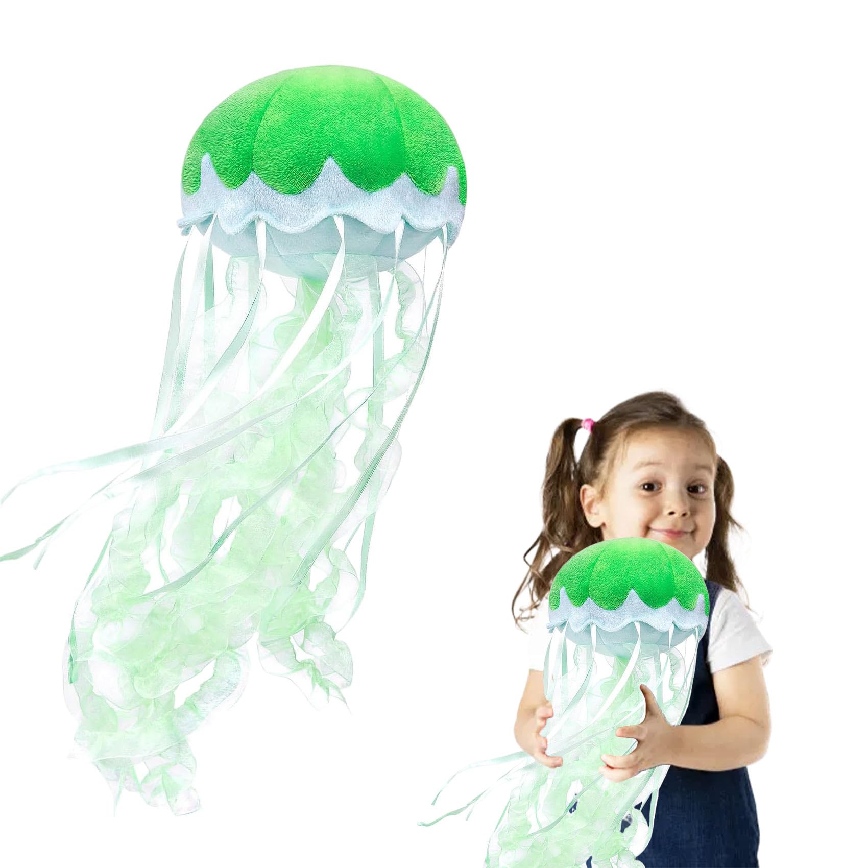 Kaybobezk Jellyfish Plush, Jellyfish Stuffed Animal Toy, Simulation Cute Green Jelly Fish Plush Pillow Room Decor Toy, Unique Pl