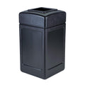 Commercial Zone 732101 OpenTop Indoor/Outdoor Square 42 Gallon Large Waste Trash Container Bin, Black