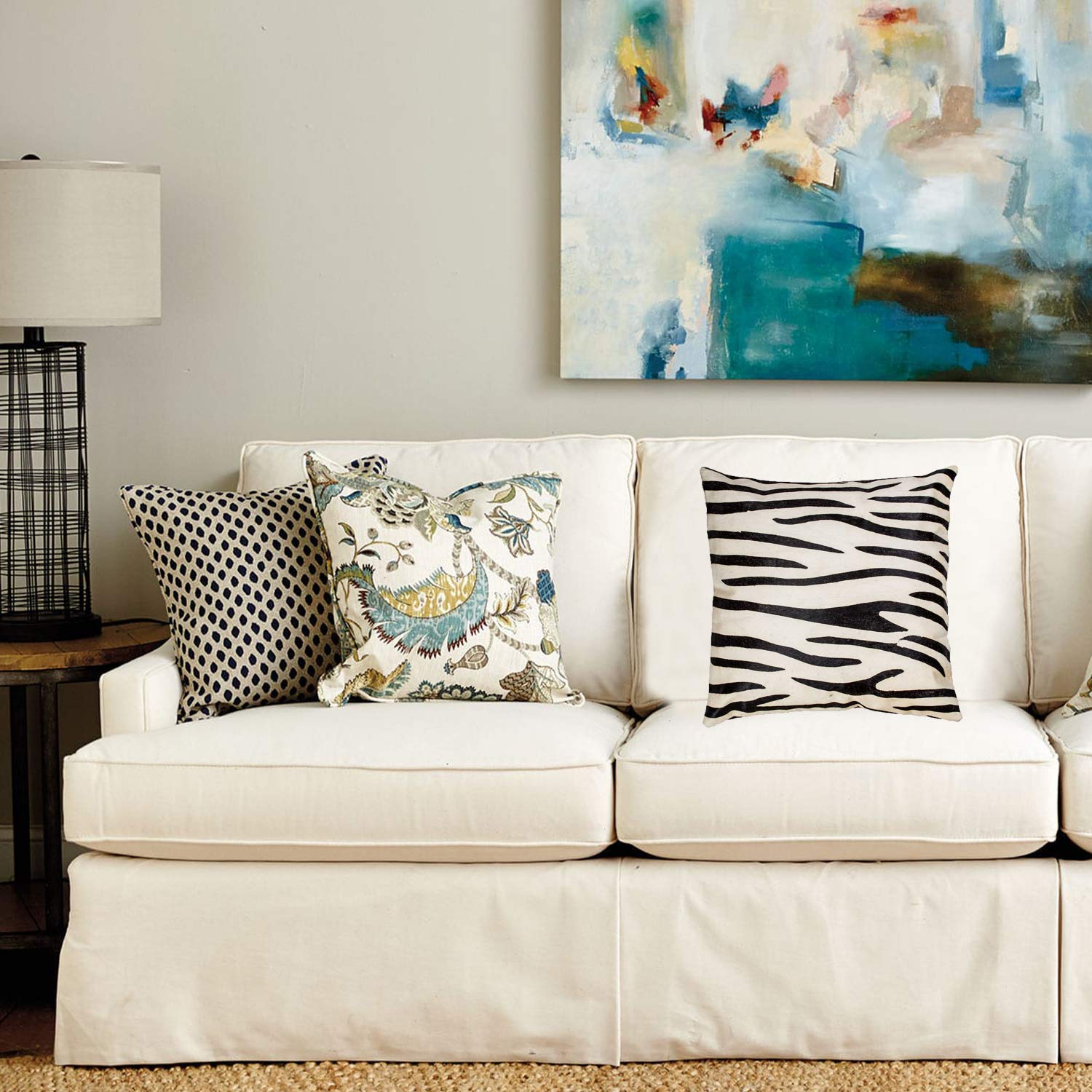 HomeRoots Black & White Cowhide, Microsuede, Polyfill 18' x 18' x 5' Black and White Cowhide - Pillow