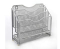 Easypag Mesh Desk Paper Organizer Wall Hanging File Holder With 3 Upright File Rack And Sliding Drawer,Silver