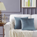 Gigizaza Decorative Throw Pillow Covers 24 X 24,Set Of 2 Sofa Cushion Grey Blue Pillow Covers,Velvet Pillow Square Cushion Cover