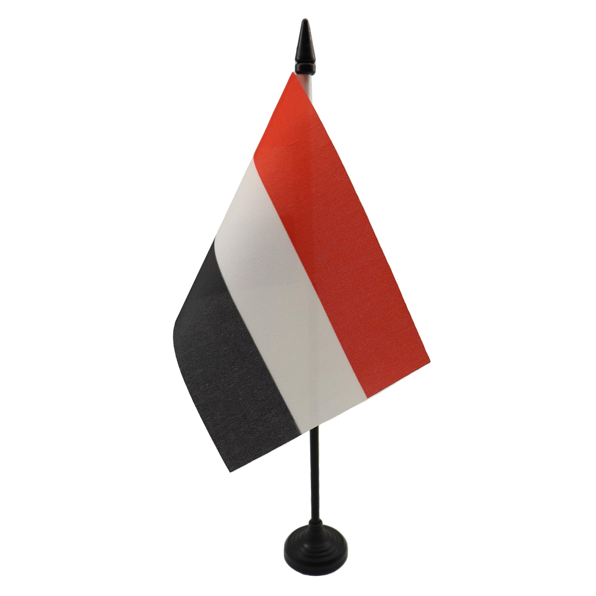 Yemen Table Flag 4' X 6' - Yemeni Desk Flag 15 X 10 Cm - Black Plastic Stick And Base - Az Flag
