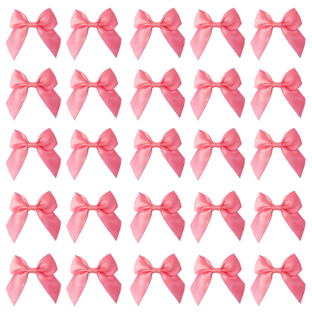 AKLVBL 25 Pack Set Satin Ribbon Bows Pretied Bows with Sticky Gel Pads for Treat Bags, Gift Bags, Bakery Candy Bags and Package