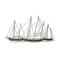 Stratton Home Decor Antique Silver Grand Sailboat Wall Decor | Metal Nautical Decor Accent Piece With Brushed Finish | Mountable Nautical Wall Decor To Elevate Any Room | 40.25”X1.75”X22.50”