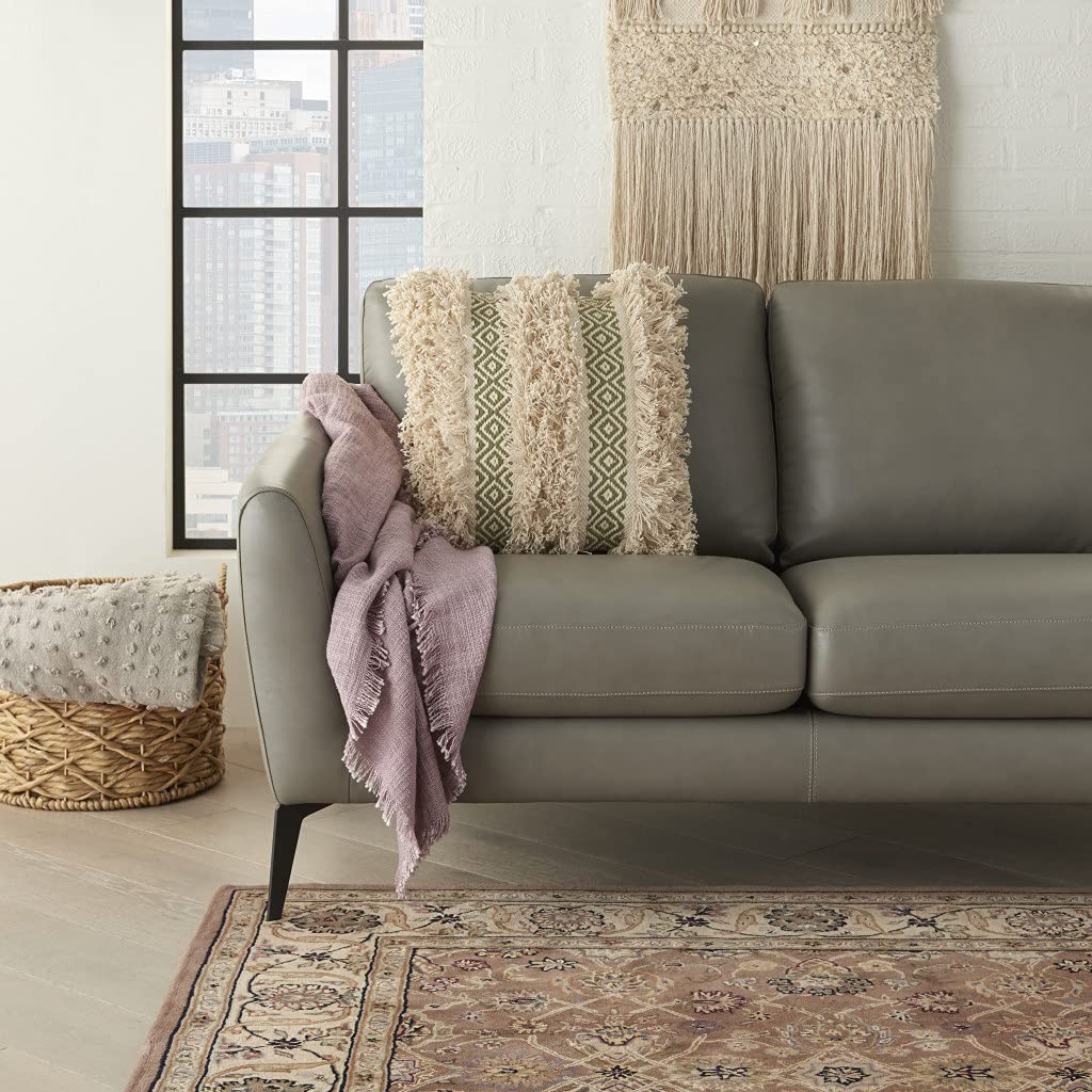 HomeRoots 100% Cotton Sage Diamond Patterned Throw Pillow