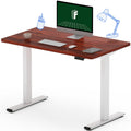 Flexispot En1 Essential Adjustable Height Desk Electric 40 Inch X 24 Inch Whole-Piece Desktop Small Standing Desk Ergonomic Memory Controller (White Frame + 40 Inch Mahogany Desktop)
