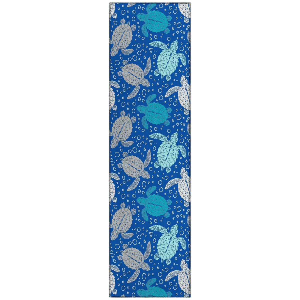 Seabreeze Sz13 Blue Coastal Rug Runner 2' 3&quot; X 7 ' 6&quot;