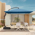 Grand Patio 10X10 Ft Sunbrella Offset Umbrella With Base Outdoor Square Aluminum Cantilever Umbrella With Easy Tilt Adjustment (