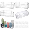 4 Pack Adhesive Cabinet Door Organizer, Bathroom Cabinet Door Organizer Bins for Inside Cabinets Doors Storage, Clear Wall Mount