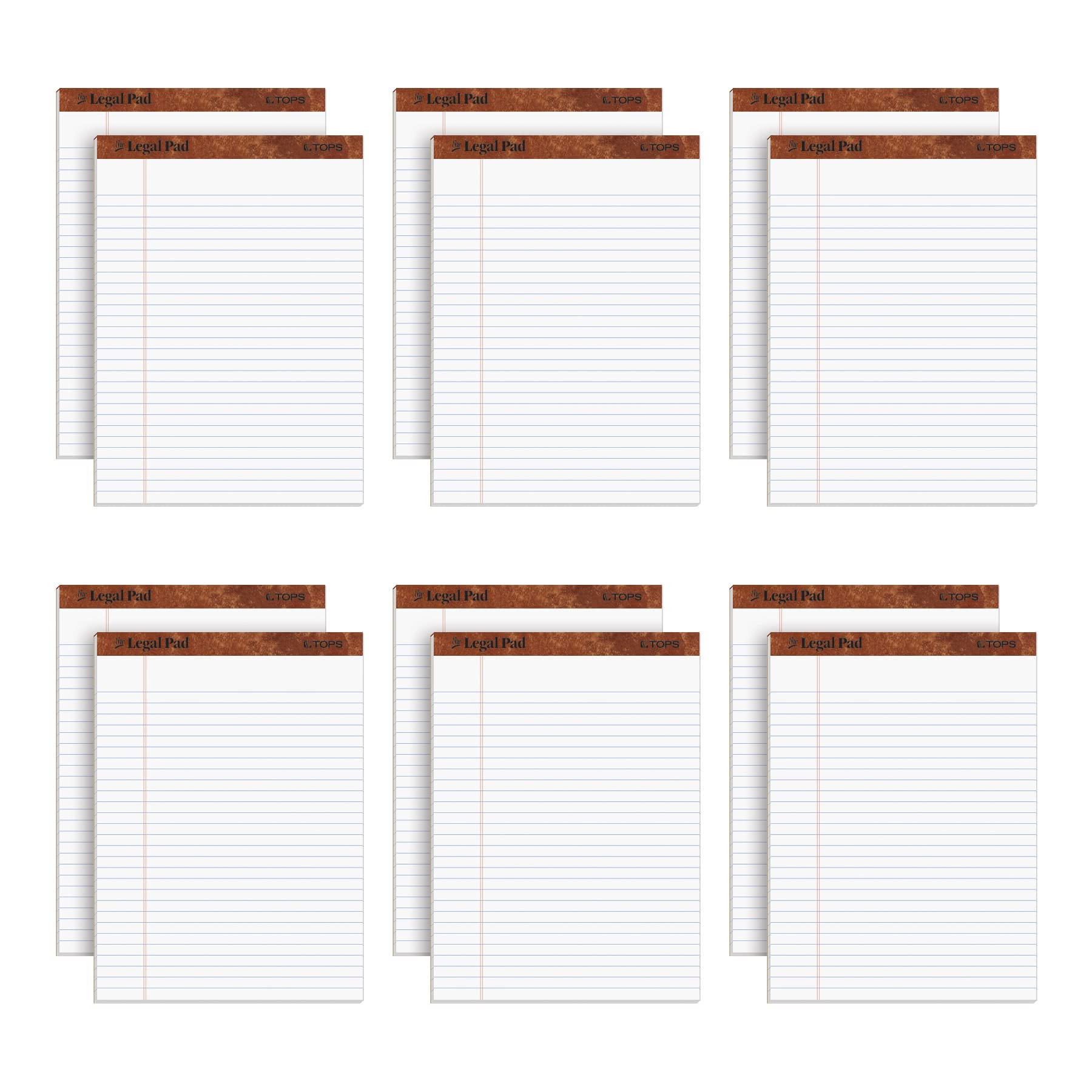 Tops 8.5 X 11 3/4 Legal Pads, 12 Pack, The Legal Pad Brand, Wide Ruled, White Paper, 50 Sheets Per Writing Pad, Made In The Usa