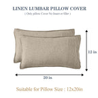 Simple&Opulence 100% Linen Lumbar Pillow Cover 12 X 20 Inches Set Of 2 Rectangular Decorative Throw Cushion Cover For Couch Sofa Bed Living Room Office Soft Breathable Farmhouse - Linen