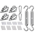 Shadewiz Stainless Steel 6 Inch Adjustable Hardware Kit For Rectangle Sun Shade Sail Outdoor Pergolar Canopy
