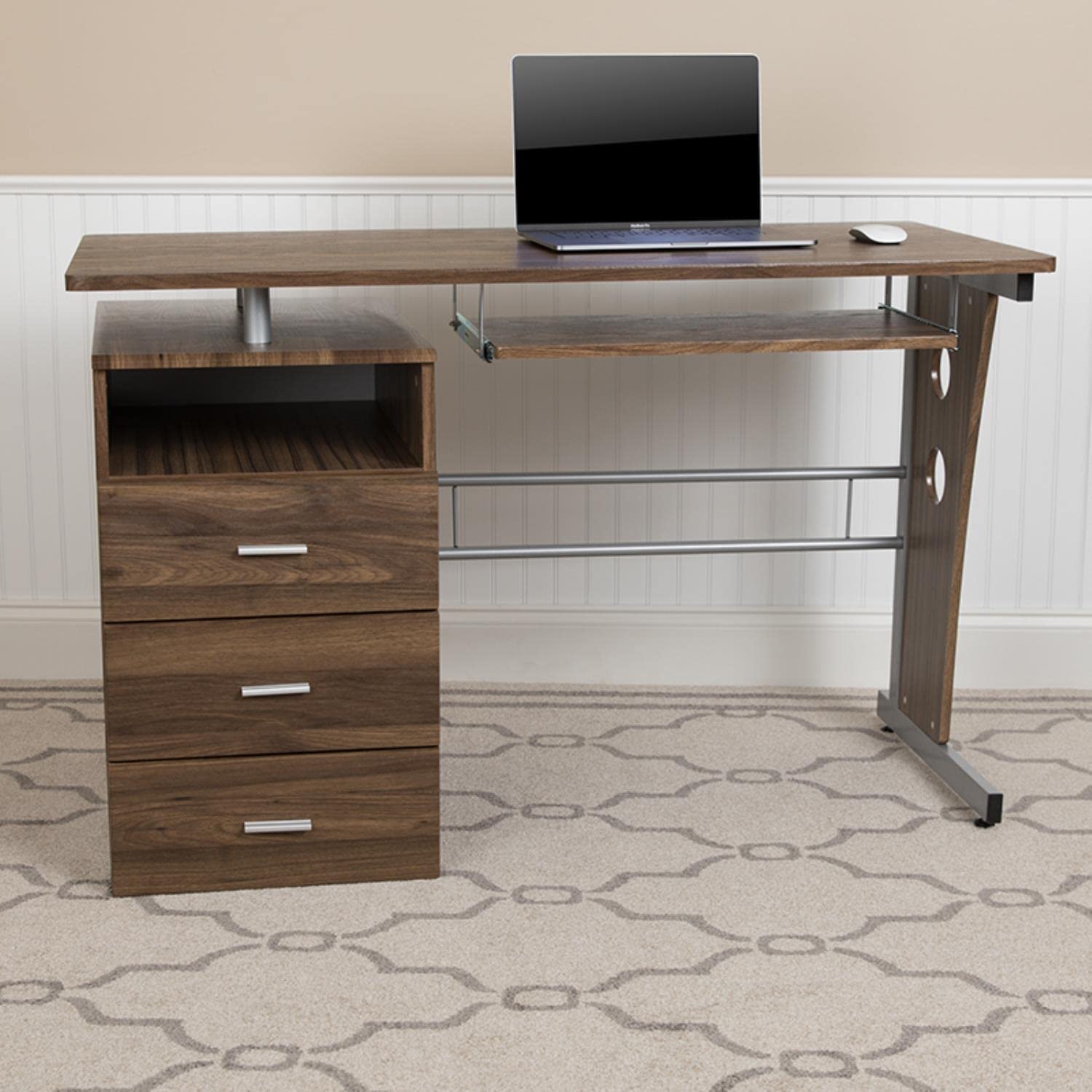 Flash Furniture Joshua Rustic Walnut Desk - Thumbnail 3