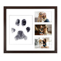 14x16 Dark Brown Wood Picture Frame - White Mat for 8x10 and 4x6 Photos - Real Glass, Sawtooth Hanger, Swivel Tabs - Wall Mounti