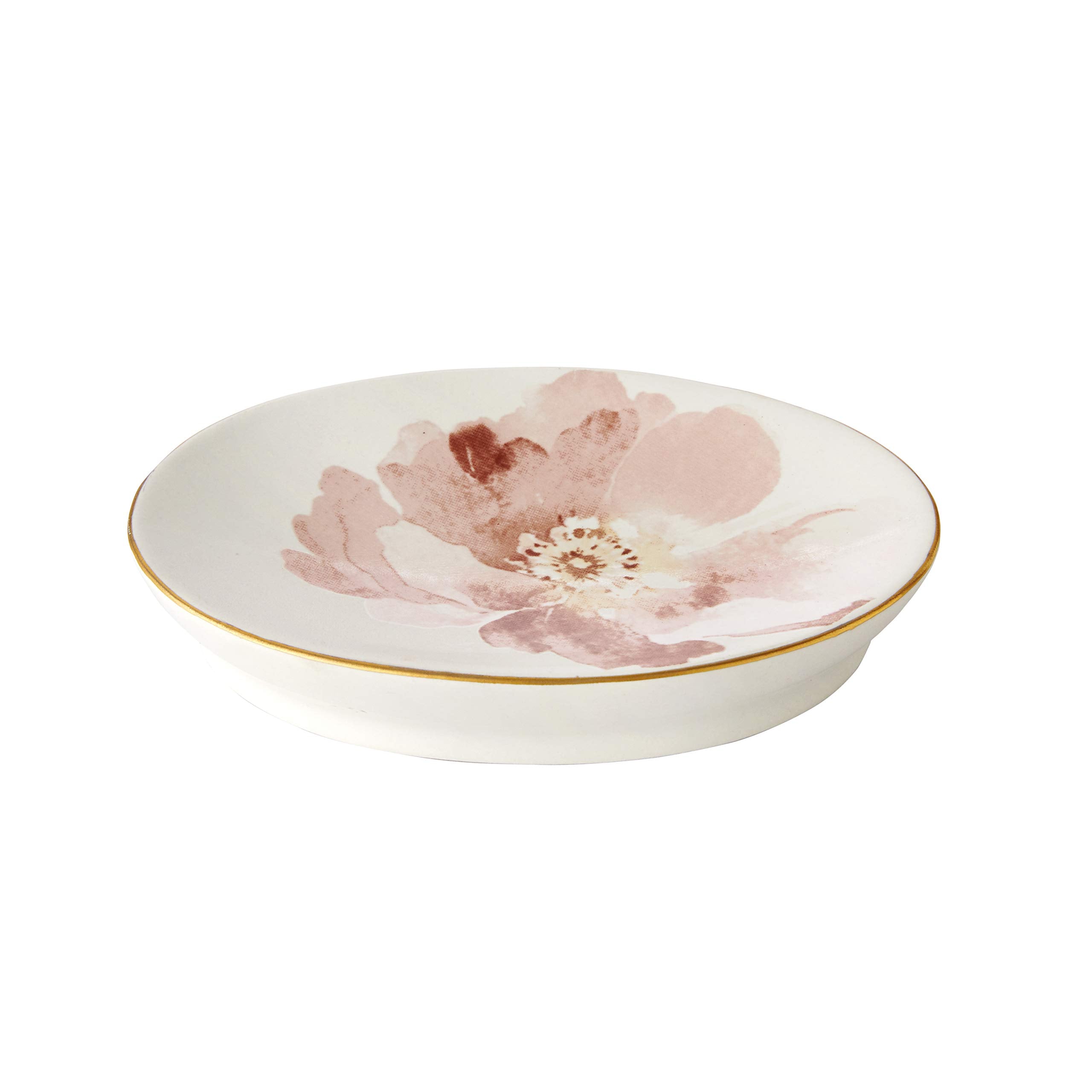 SKL Home Misty Floral Soap Dish, Pink