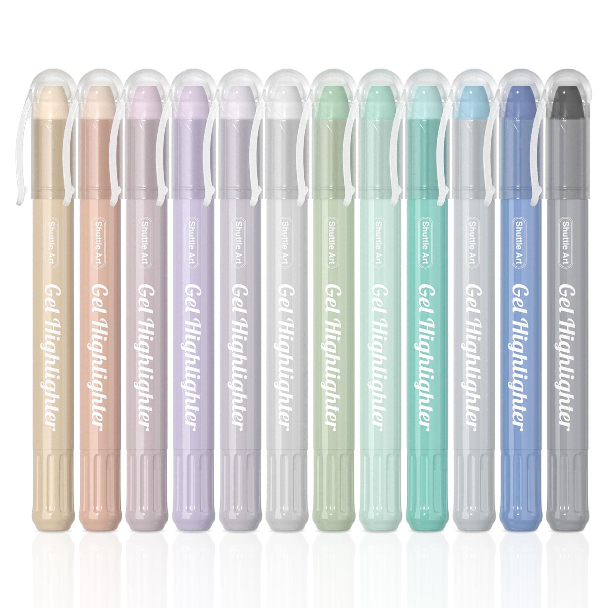Shuttle Art Bible Highlighters And Pens No Bleed, 12 Dusty Colors Gel Highlighters No Bleed Through, Bible Journaling Supplies,