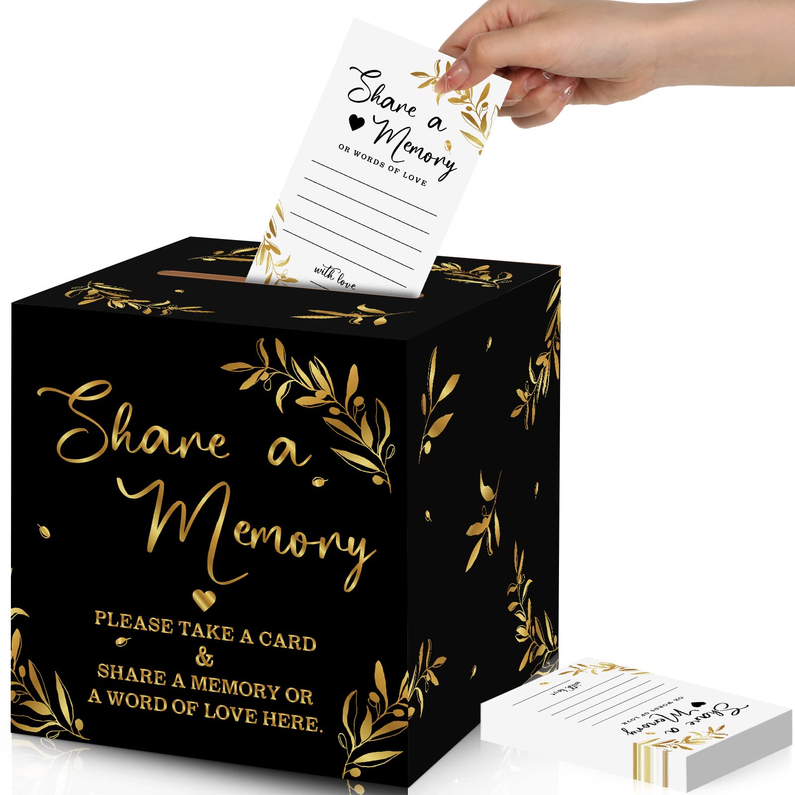 Pajean 50 Pcs Share a Memory Cards for Collections of Life, Memory Cards Box for Guest Ideas Funeral Graduation Wedding Bridal S