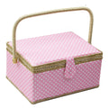 Large Sewing Basket with Accessories,Wooden Sewing Organizer Box for Sewing Supplies and DIY Crafting Tools Storage,Sewing Kit T