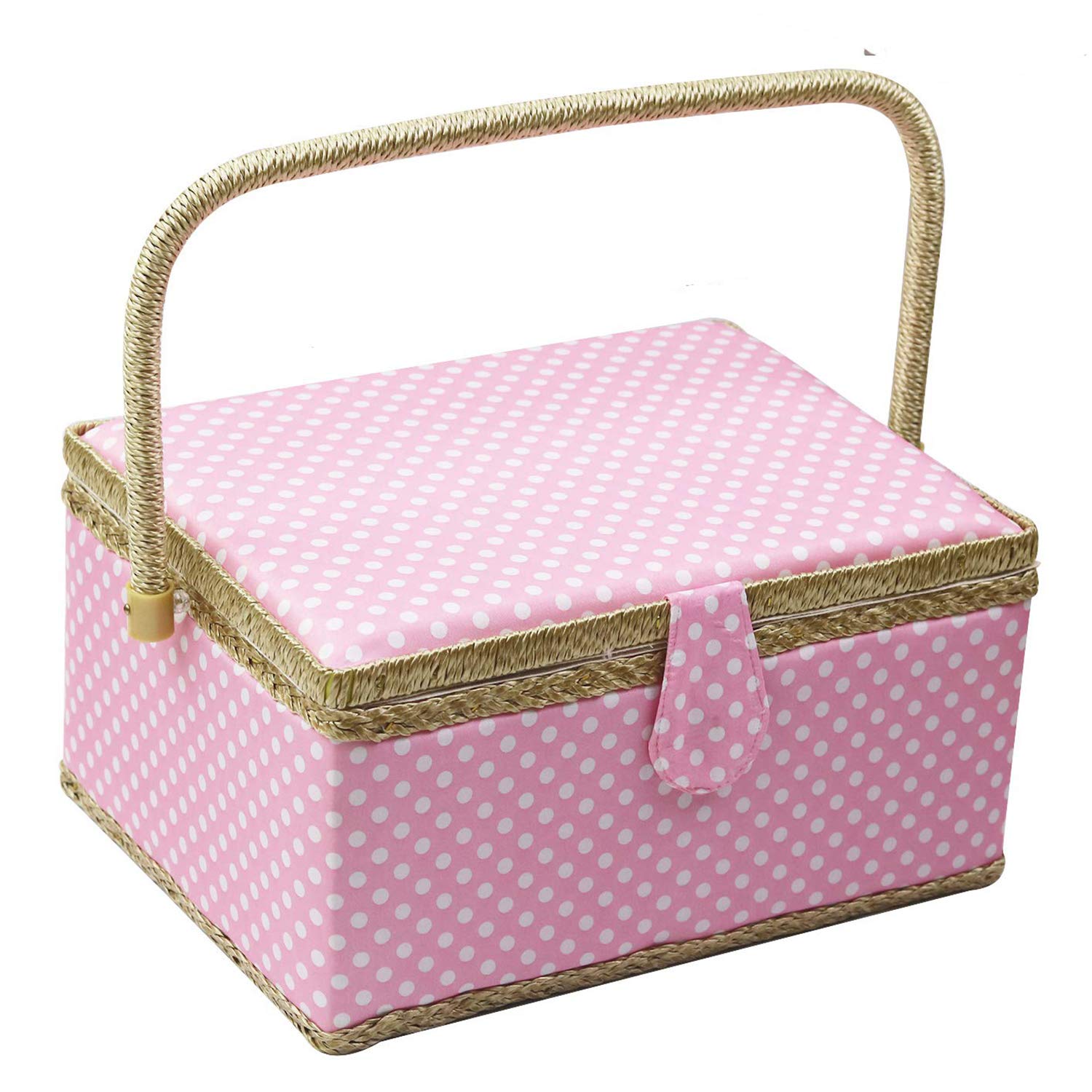 Large Sewing Basket with Accessories,Wooden Sewing Organizer Box for Sewing Supplies and DIY Crafting Tools Storage,Sewing Kit T