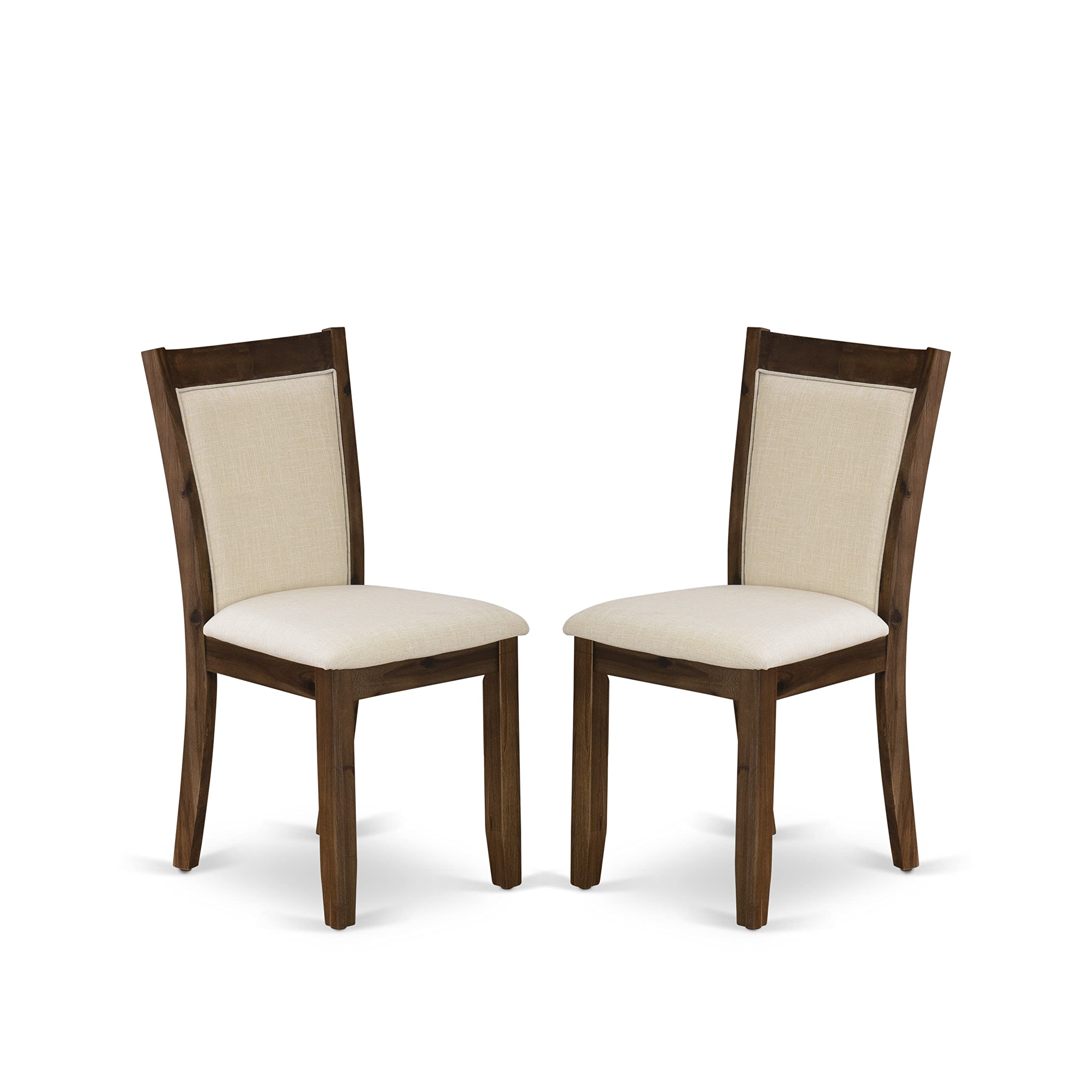 East West Furniture X797Mzn32-5 5 Piece Dining Set Includes A Rectangle Dining Room Table With X-Legs And 4 Light Beige Linen Fabric Upholstered Parson Chairs, 40X72 Inch, Multi-Color