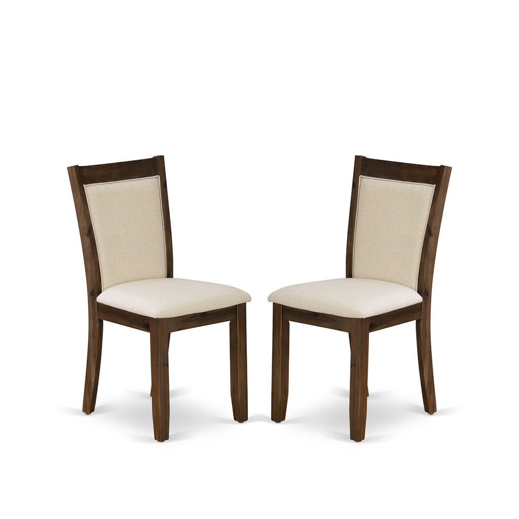 East West Furniture X776Mzn32-6 6 Piece Dinette Set Contains A Rectangle Dining Table With X-Legs And 4 Light Beige Linen Fabric Parson Chairs With A Bench, 36X60 Inch, Multi-Color